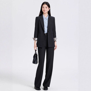 Women's Suit Jacket Solid Color Polyester Anti-Wrinkle Casual Blazer For Office And College Students Spring Autumn Wear - Product Image 2