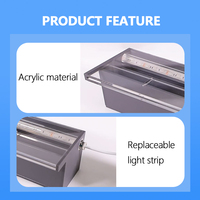 Fontaine cascade en acrylique personnalisée pour piscine, lame d'eau, cascade de piscine, descente d'eau avec éclairage LED
