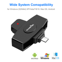 Interface USB Installation externe Petite puce Type C Téléphone et lecteur de carte à puce de crédit avec EMV ISO 7816 USB2.0 CAC IC ID