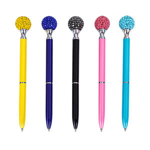 定制金属商务中性笔礼品水晶笔银色徽标女士金属促销笔 - Product Image 1