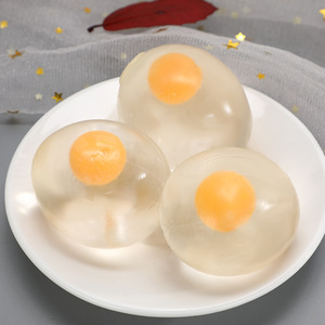 Jouet créatif et amusant pour toute la famille, balle anti-stress transparente en TPR, jouet à presser en forme d'œuf de simulation - Product Image 1