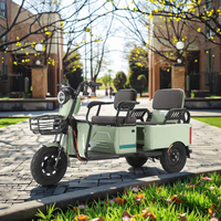 Nouveau modèle 2026, Vélo tricycle électrique biplace 800W pour passagers, à carrosserie ouverte, pour personnes âgées, type taxi, Meilleures ventes, Direct usine
