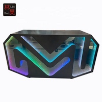 Portable Auto Running RVB Couleur LED Infinity DJ Booth Metal DJ Table