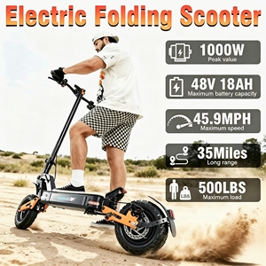 Trottinette électrique Dirt Rocket T10 48V pour les résidents d'appartements - Moteur sans balais, batterie au lithium, autonomie de 40-60 km, pliable, charge maximale de 150 kg - Product Image 1