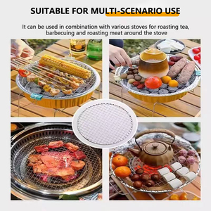 Dùng Một Lần 295Mm 330Mm Cong Thép Không Gỉ <span class=keywords><strong>BBQ</strong></span> Dây Lưới Net Nướng Thịt Nướng Công Cụ - Product Image 5