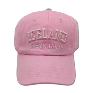 Casquette de baseball rose personnalisée avec logo brodé 3D, souvenir de Reykjavik, <span class=keywords><strong>Islande</strong></span> - Product Image 1