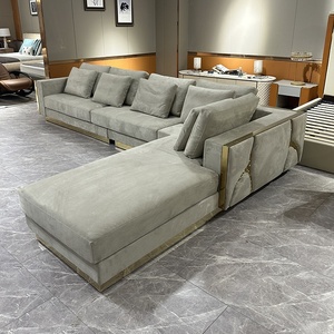 Juego de sofá Seccional de terciopelo de lujo Modular personalizado <span class=keywords><strong>Boca</strong></span> Do Lobo diseño de Río Lapiaz para hoteles de alta gama Villas sala de estar - Product Image 4