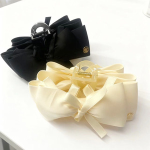 New ArrivalElegant Satin <b>Bow</b> Sweet Double-Layer Large Hair <b>Clip</b>, French Trendy Ribbon Hair <b>Clip</b> - Product Image 2