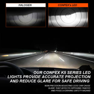 Conpex หลอดไฟหน้ารถยนต์ LED 2600lm 26W IP68 H8ให้แสงสว่างมาก50W K5 C6 CSP - Product Image 6