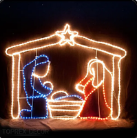 Guirlande lumineuse LED pour crèche extérieure, motif de Noël, lumière décorative, naissance de Jésus, décoration de Noël extérieure