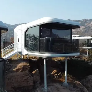 Modern Aluminum Capsule Style Resort Hotel Prefab House Container With Bedroom/Kitchen/Toilet