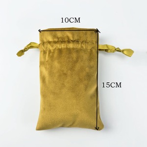 Sac à cordon en velours épais orange-rouge, pochette cadeau en flanelle douce pour bijoux, cosmétiques, cadeaux de mariage, taille/logo personnalisés - Product Image 3