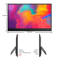 15.6 pouces FHD 1080P IPS écran Portable moniteur double haut-parleurs type-c HD Mini LCD pour ordinateur portable téléphone tablette PS5-USB connexions