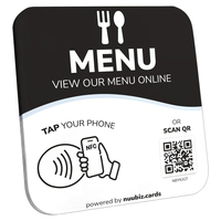 Carte de menu NFC QR Code en époxy imperméable, plaque d'affichage intelligente avec support amovible pour système de commande numérique de restaurant