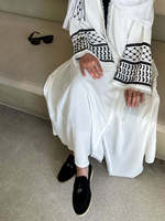 Dernier Dubaï Moyen-Orient Turquie Dubaï Cardigan à franges brodé exquis Robe ouverte Abaya palestinienne Kuffiyah Abaya