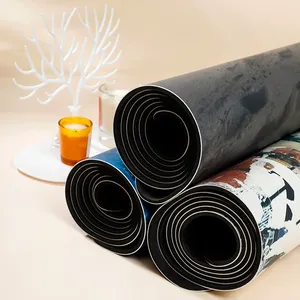 Tapete de Yoga Antideslizante, Absorbente de Sudor, Resistente a la Decoloración, de Corcho Natural y Caucho, con Patrón Personalizado, Grosor de 5 mm, Tamaño 1830x680 mm - Product Image 4
