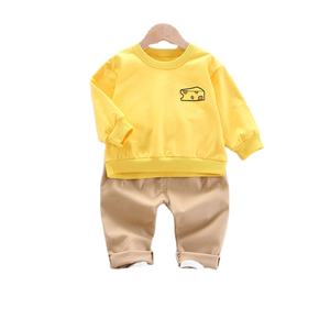 Conjuntos de Ropa Infantil Casual de Alta Calidad al por Mayor, Camisetas para Niños y Pantalones Caqui, Conjunto de 2 Piezas - Product Image 1