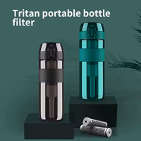 Vente directe d'usine OEM et ODM, bouteilles d'eau filtrantes de sport de 500 ml sans BPA, purificateur de camping, bouteille d'eau Tritan d'extérieur avec filtre
