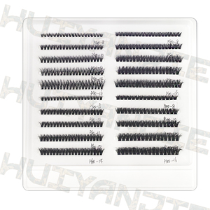 Handmade 32-Row cụm lông mi cuốn sách 18mm sợi tổng hợp lai khối lượng ánh sáng 3d-5d pre-cắt đoạn lông mi tự nhiên dài - Product Image 5