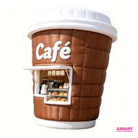 Kiosque géant gonflable en forme de tasse à café pour événements commerciaux, accessoires de photomaton, accessoires photo gonflables personnalisés pour idées de fêtes
