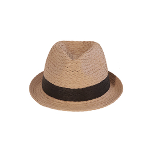 High Quality Summer Short Brim <strong>Straw</strong> Hat Paper <strong>Fedora</strong> for Beach Fishing Cycling Travel Casual Wear Printed Pattern - Product Image 2