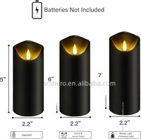 Bougies Pilier LED Artisanales Écologiques Sans Flamme Scintillantes, Fonctionnant sur Piles, en Plastique, avec Télécommande et Minuteur pour la Décoration Intérieure
