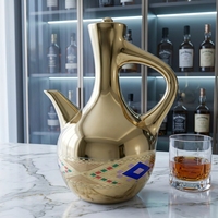 Jebena en céramique finition or et argent avec décor pour la cérémonie du café éthiopien
