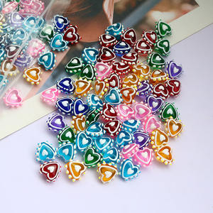 Cuentas de Vidrio en Forma de Corazón con Puntos de Colores, Estilo Lampwork, para Bisutería, Suministros de Joyería - Product Image 6