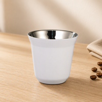 Tasses à thé sans BPA, isolées thermiquement pour boissons chaudes et froides, avec des mugs à expresso empilables en acier inoxydable de 80 ml et 160 ml