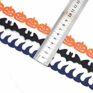 Ruban d'Halloween gaufré de haute qualité, 2 cm, pour couronnes et décorations, idéal pour les loisirs créatifs, 5 yards/rouleau - Product Image 2