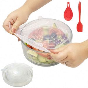 Tapas Elásticas de Silicona Transparentes, Lavables y Reutilizables para Recipientes de Alimentos de Varios Tamaños, Accesorios de Cocina - Product Image 2