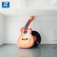 Guitarra Inflable Gigante Personalizada, Modelo de Disco de Vinilo, para Decoración de Escenarios en Eventos y Festivales de Música al Aire Libre