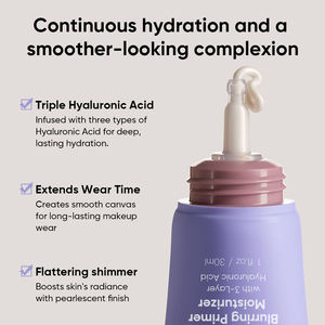 ओम स्किनकेयर दैनिक धुंधला आधार प्री-मेकअप मॉइस्चराइज़र हाइलूरोनिक एसिड कार्बनिक शिमर चेहरे के प्राइमर सीसी क्रीम - Product Image 3