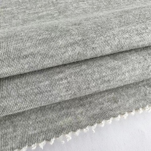Bán Buôn 300gsm CVC Chải Áo Chất Liệu 60% Cotton 40% <span class=keywords><strong>Polyester</strong></span> <span class=keywords><strong>Grey</strong></span> Melange Pháp Terry Lông Cừu Vải Dệt Kim - Product Image 6