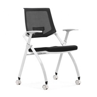 Chaise de formation en maille pliable en plastique de meubles de lycée de GS-1795CW avec les roulettes mobiles pour l'usage de bureau