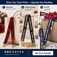 Sangle de sac perlée personnalisée pour Noël, faite à la main, avec nom d'équipe, sangle d'épaule de vacances, OEM, MOQ 50 pièces