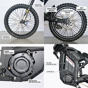 <span class=keywords><strong>Moto</strong></span> Elettrica da Corsa Fuoristrada 8000W con Motore Centrale, Batteria al Litio 72V 36Ah, per Competizioni Professionali Adulti - Product Image 4