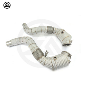 Downpipe Sportivo in Acciaio Inox CSZ per BMW X5M F85/ M550i G30 N62 <span class=keywords><strong>N63</strong></span> 4.4T con Scudo Termico - Product Image 3