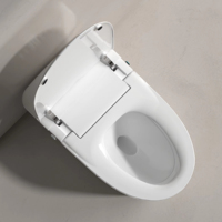 Nouvelle Conception 2025 – WC Intelligent Ultra-Mince en Céramique à Poser au Sol avec Siège Chauffant, Double Chasse d'Eau, Capteur de Pied et Chasse Automatique (Siphon en P)