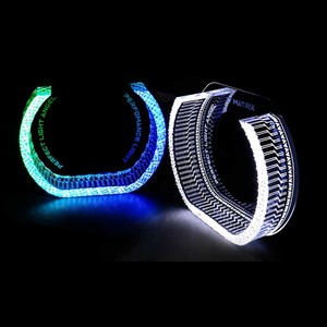 Carénage de phare RGB Couleur 3 pouces Angel Eyes LED Bi Lens Projector 3D 5D Phares Couverture Lampe <span class=keywords><strong>Masque</strong></span> - Product Image 4