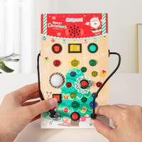 Tableau d'activités Montessori en bois, jouets sensoriels avec interrupteur lumineux LED, jouets de voyage pour bébés, garçons, filles et tout-petits