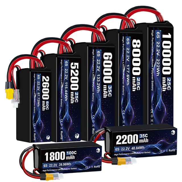 Wholesale OEM/ODM XT60 Plug 22.2V 4S 6S UAV RC FPV Lithium Polymer Solid State Lipo Drone Battery