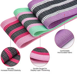 Bandes de Résistance en Tissu <span class=keywords><strong>pour</strong></span> l'Entraînement des Hanches, Bandes de Résistance en Boucle et Ensemble de Bandes de Résistance <span class=keywords><strong>pour</strong></span> l'Entraînement Physique, <span class=keywords><strong>la</strong></span> Musculation à Domicile et le Sport - Product Image 5