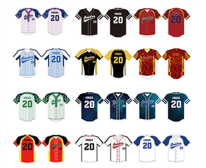 Camisetas de béisbol de club de gama alta OEM al por mayor impresión personalizada ropa deportiva transpirable sublimación serigrafía béisbol - Product Image 5