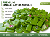 Ensemble de Mahjong Américain de Luxe Moderne en Acrylique Vert Néon, 160 Tuiles, Épaisseur 0,5 pouce, Poids Lourd, Norme NMJL, Art Surréaliste