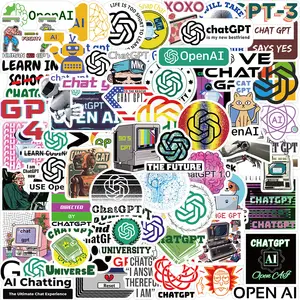 60 Stuks Nieuwe Intelligente Programma Chatgpt Logo Graffiti Stickers Voor Autofles Laptop Waterdichte Programmering Sticker
