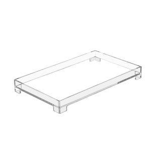 Customizable 7.9x7.9in Modern Acrylic Scallop Thick Transparent Non-Slip <b>Storage</b> <b>Tray</b> for Bathroom & Home Decor - Product Image 1