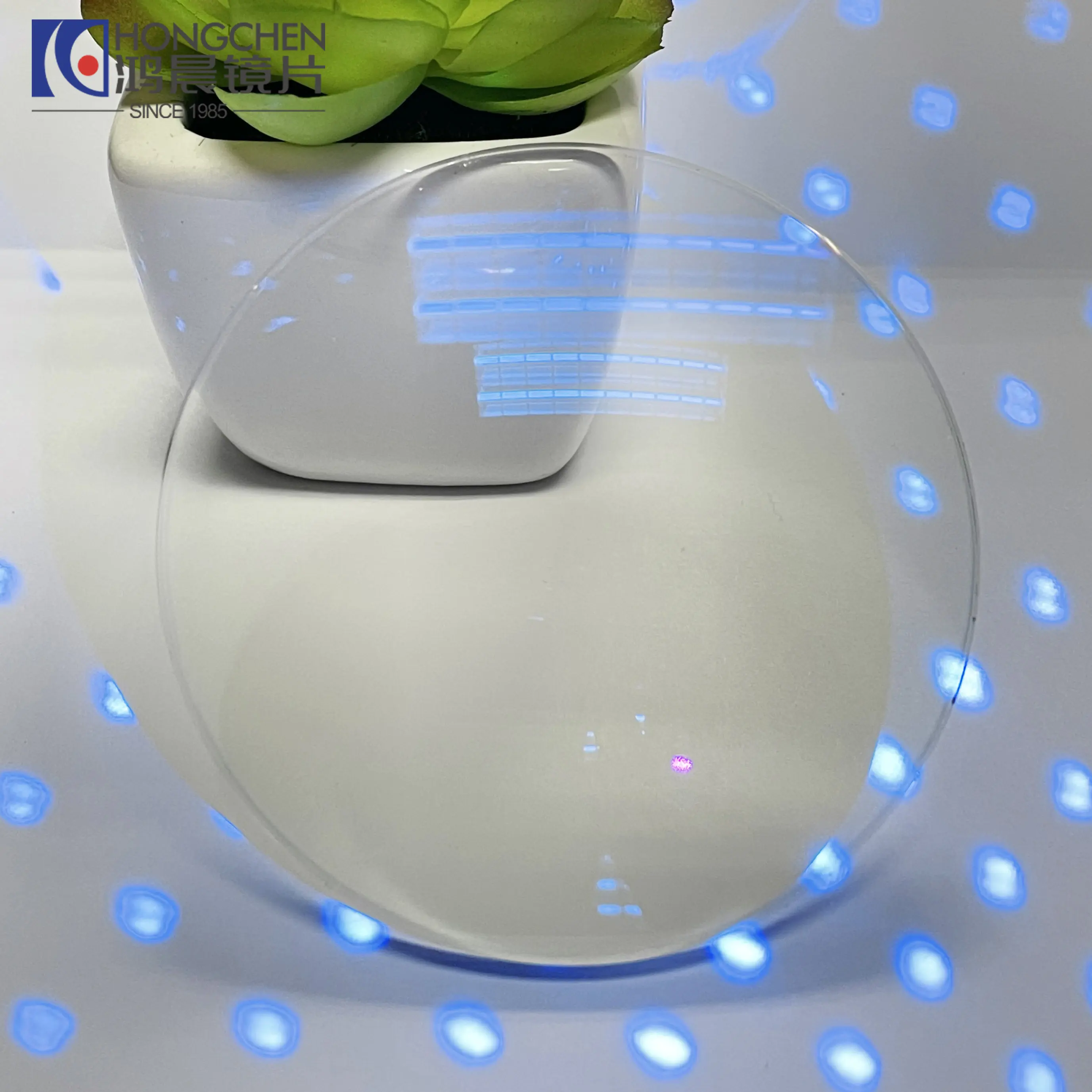 Hongchen光学レンズメーカーアンチブルーライトCR39スピンコーティングフォトクロミックブルーアウトドア光学レンズ