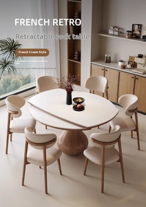 <span class=keywords><strong>Tavolino</strong></span> da Caffè Rotondo Retrattile in <span class=keywords><strong>Legno</strong></span> di Frassino, <span class=keywords><strong>Design</strong></span> Minimalista Mid-Century Moderno, Robusto per Arredamento Casa Piccola - Product Image 2