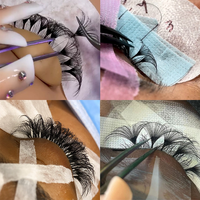 Plateaux d'Extensions de Cils en Cachemire 0.02 0.03 0.05 Noir Mat Premium Vente en Gros de Plateaux de Cils Volume